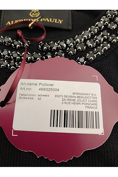 Alfredo Pauly Černý elegantní pulovr s perličkami Vel. EU 42 | Alfredo Pauly | obrázek 9