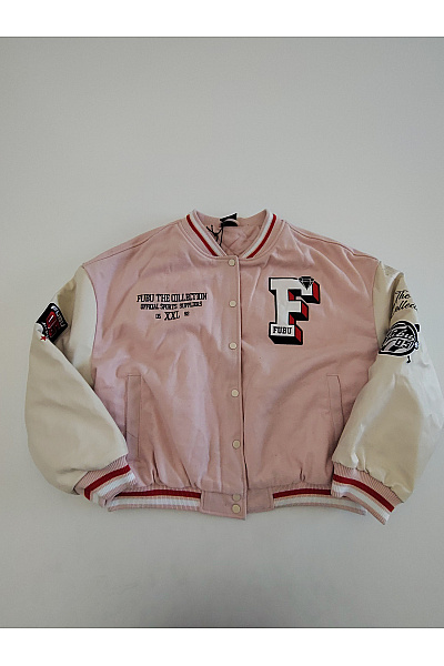 FUBU Růžová baseballová bomber bunda oversize Velikost L | FUBU | obrázek 2