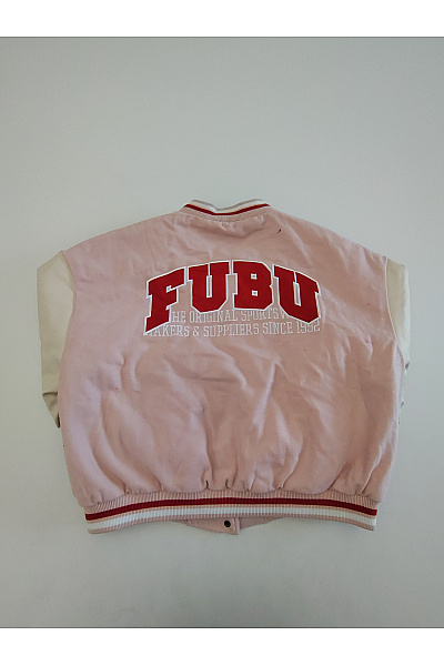 FUBU Růžová baseballová bomber bunda oversize Velikost L | FUBU | obrázek 3