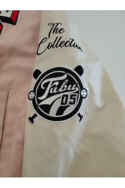 FUBU Růžová baseballová bomber bunda oversize Velikost L | FUBU | obrázek 5