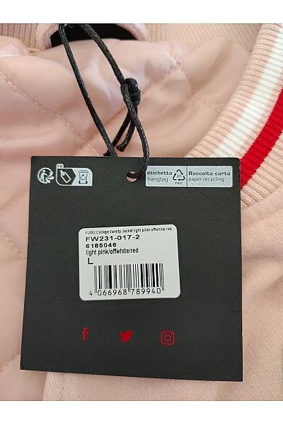 FUBU Růžová baseballová bomber bunda oversize Velikost L | FUBU | obrázek 9