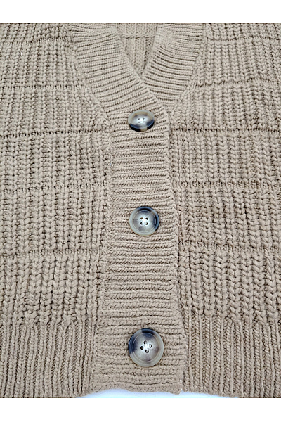 Jana Ina Hnědý pletený kardigan na knoflíky oversized Velikost EU 42 | Jana Ina | obrázek 3