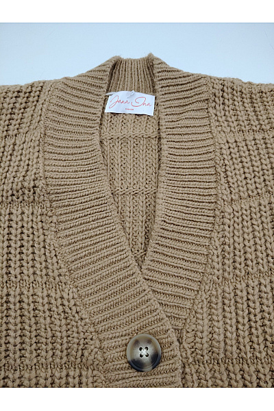 Jana Ina Hnědý pletený kardigan na knoflíky oversized Velikost EU 42 | Jana Ina | obrázek 4