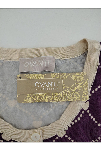 OVANTI Fialový vzorovaný kardigan na knoflíky Velikost DE 48 | OVANTI | obrázek 6