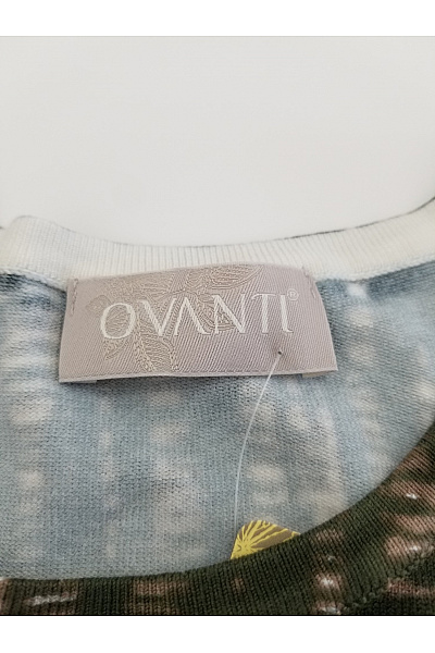 OVANTI Dámská khaki halenka s dlouhým rukávem a metalickým vzorem Velikost DE 42 | OVANTI | obrázek 4