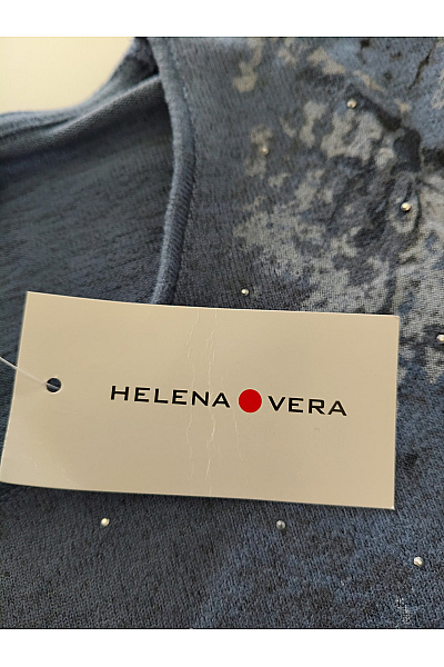 HELENA VERA Dámské modré tričko s dlouhým rukávem a hadím vzorem Vel. EU 36 | HELENA VERA | obrázek 5