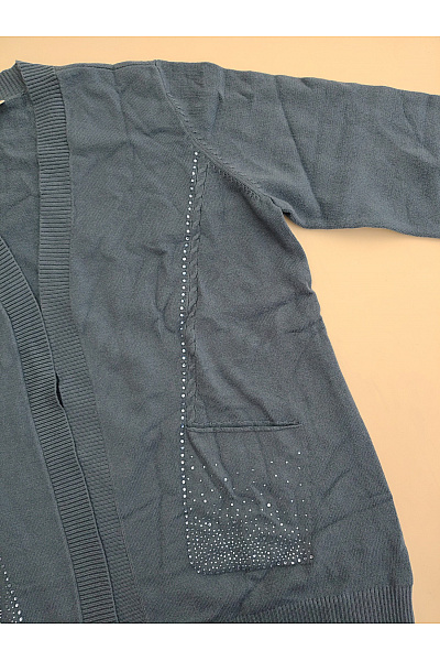 COUTURE LINE Dámský modrý pletený kardigan s flitry Vel. DE 46 | COUTURE LINE | obrázek 4