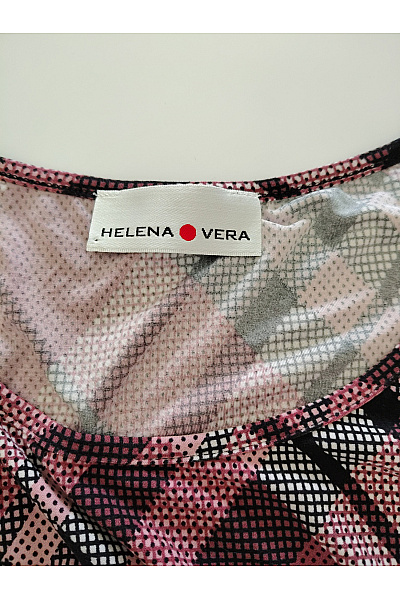 HELENA VERA Dámské tričko s dlouhým rukávem kárované červené Velikost IT 46 | HELENA VERA | obrázek 5