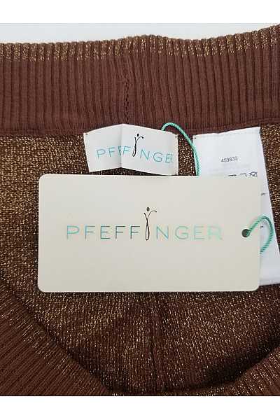 PFEFFINGER Hnědé pletené tepláky s kapsami a gumou v pase Vel. DE 42 | PFEFFINGER | obrázek 4