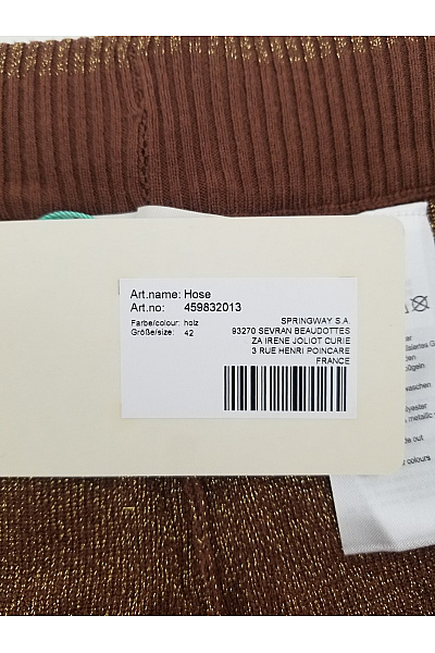 PFEFFINGER Hnědé pletené tepláky s kapsami a gumou v pase Vel. DE 42 | PFEFFINGER | obrázek 5