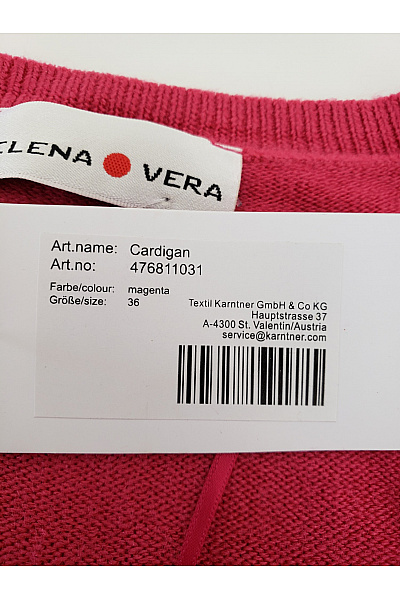 HELENA VERA Růžový dámský kardigan na knoflíky s výstřihem do V Vel. EU 36 | HELENA VERA | obrázek 5