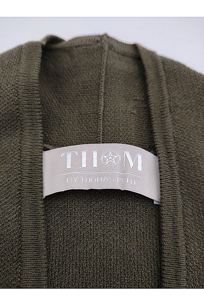 THOM By Thomas Rath Dámský khaki pletený kardigan bez zapínání delší střih Vel. DE 34 | THOM By Thomas Rath | obrázek 8