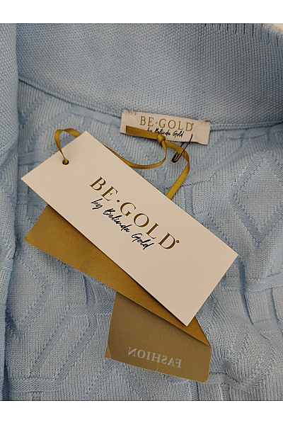 Belinda Gold Modrý pletený dámský kardigan na zip se stojáčkem Velikost IT 48 | Belinda Gold | obrázek 8