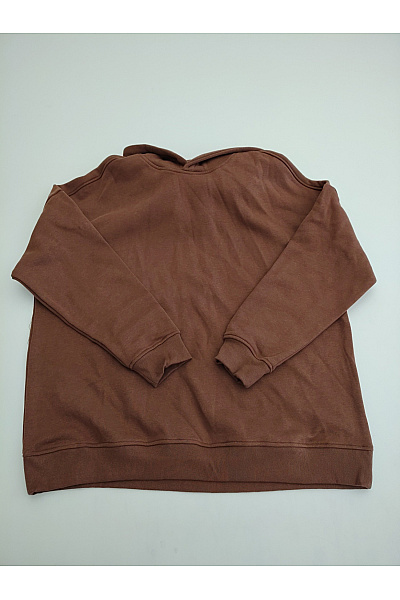 Hnědá Bavlněná Oversized Mikina S Kapucí Velikost M