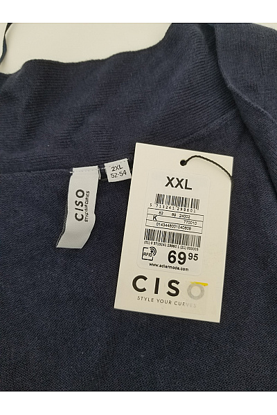 Císo Dámský černý kardigan s výstřihem do V Vel. EU 2XL | Císo | obrázek 5