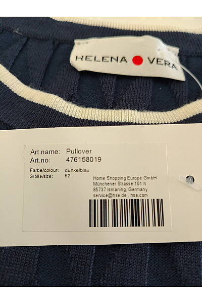 HELENA VERA Modrý pletený pulovr s krátkým rukávem Vel. DE 52 | HELENA VERA | obrázek 5