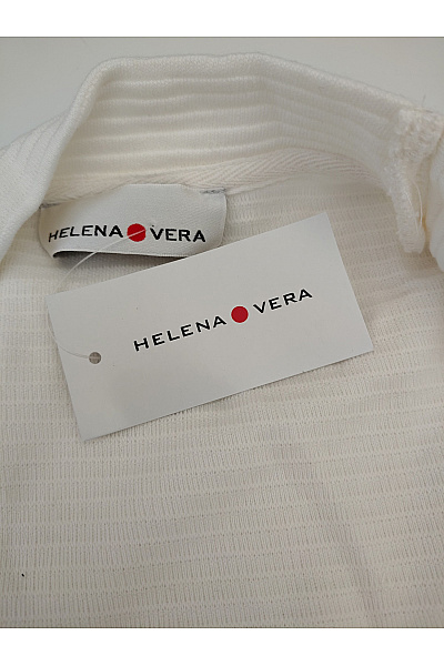 HELENA VERA Bílý dámský kardigan na zip s dlouhým rukávem Vel. DE 36 | HELENA VERA | obrázek 8