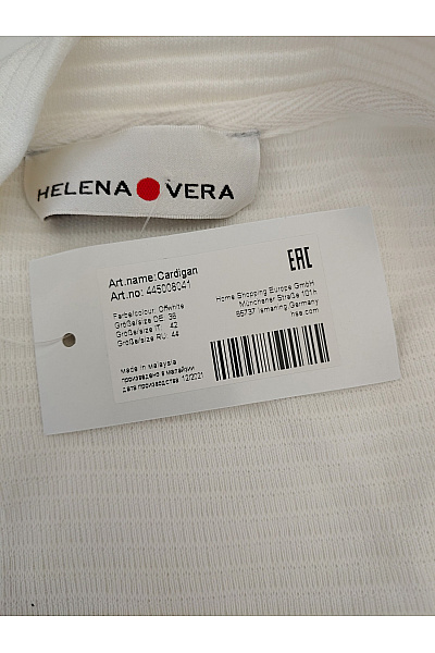 HELENA VERA Bílý dámský kardigan na zip s dlouhým rukávem Vel. DE 36 | HELENA VERA | obrázek 9