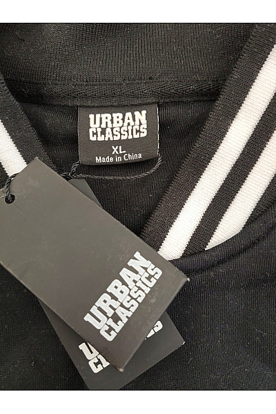 URBAN CLASSICS Černobílá bavlněná varsity bomber mikina Vel. XL | URBAN CLASSICS | obrázek 3