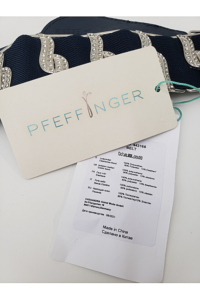 PFEFFINGER Černý dámský pásek s ozdobnou sponou a kamínky | PFEFFINGER | obrázek 6