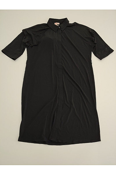 Let's Dress Černé košilové šaty midi volné minimalistické Velikost DE 40 | Let's Dress | obrázek 2