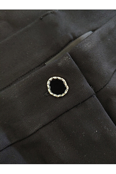 Alfredo Pauly Černé elegantní společenské kalhoty s puky Vel. DE 48 | Alfredo Pauly | obrázek 4
