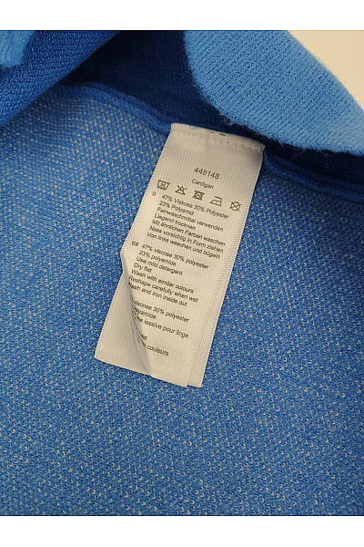 Jana Ina Modrý pletený kardigan s límcem dlouhý Vel. 46 | Jana Ina | obrázek 6