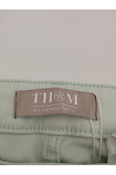 THOM By Thomas Rath Dámské zelené bavlněné džíny s rozparkem a roztřepenými nohavicemi Velikost DE 21 | THOM By Thomas Rath | obrázek 6