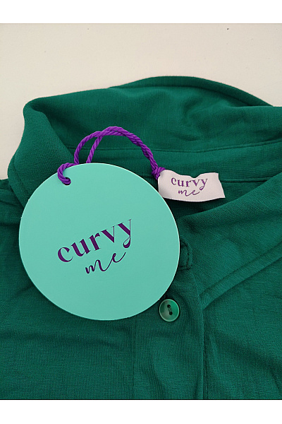 curvy me Zelená dámská košile s dlouhým rukávem ležérní Vel. DE 48 | curvy me | obrázek 5