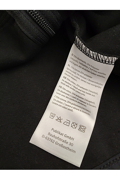 Pánská černá bavlněná mikina na zip s kapucí Vel. L | Unimoda | obrázek 3