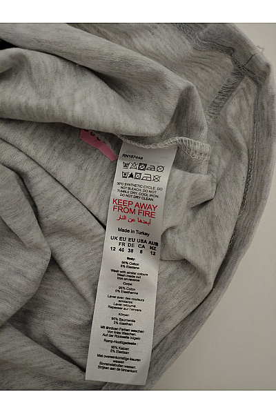 boohoo Dámské bavlněné tričko s krátkým rukávem šedé basic Vel. EU 40 | boohoo | obrázek 4