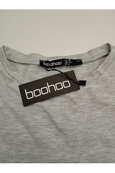 boohoo Dámské bavlněné tričko s krátkým rukávem šedé basic Vel. EU 40 | boohoo | obrázek 5