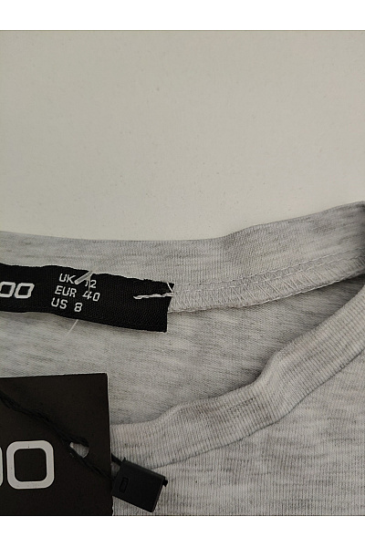 boohoo Dámské bavlněné tričko s krátkým rukávem šedé basic Vel. EU 40 | boohoo | obrázek 6