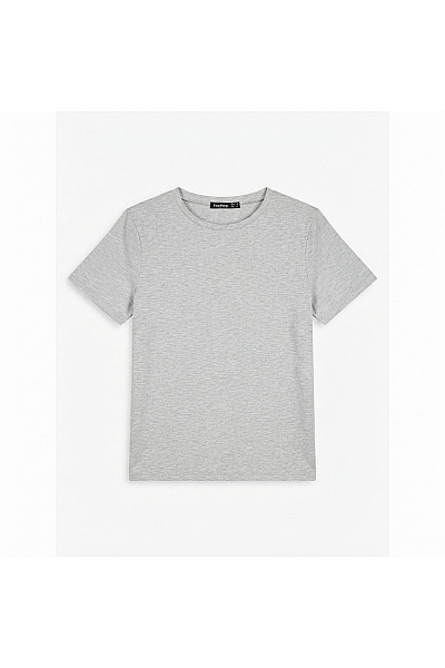 Boohoo Dámské Bavlněné Tričko S Krátkým Rukávem šedé Basic Vel. EU 40