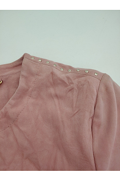 Brian Rennie Růžová kožená semišová přechodná bunda Vel. DE 42 | Brian Rennie | obrázek 10