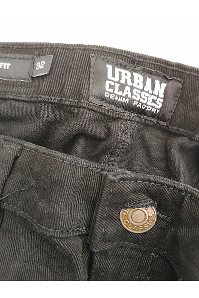 URBAN CLASSICS Černé bavlněné džíny s vysokým pasem a širokými nohavicemi Velikost 32 | URBAN CLASSICS | obrázek 7