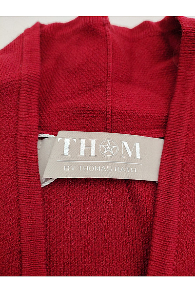 THOM By Thomas Rath Červený pletený kardigan s výstřihem do V Vel. DE 48 | THOM By Thomas Rath | obrázek 8