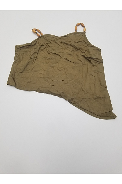 boohoo Dámský khaki komplet palazzo široké kalhoty a top Vel. 46 | boohoo | obrázek 7