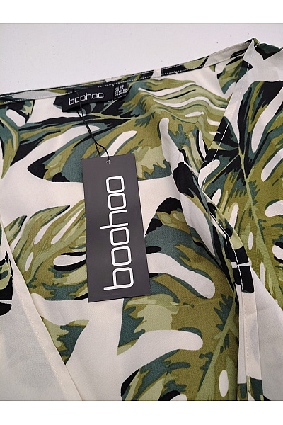 boohoo Dámský letní komplet s listy zelený Vel. 50 | boohoo | obrázek 8