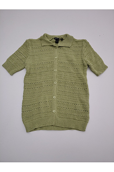 boohoo Dámský khaki pletený komplet palazzo kalhoty a košile Velikost 36 | boohoo | obrázek 6