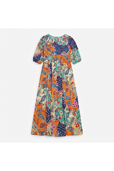 Boohoo Barevné Boho šaty S Dlouhým Rukávem Velikost US 12
