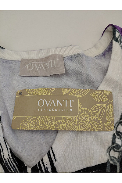 OVANTI Fialová halenka s potiskem a 3/4 rukávem Velikost DE 48 | OVANTI | obrázek 4