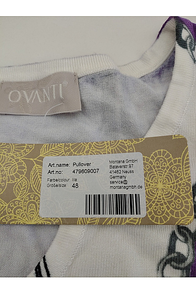 OVANTI Fialová halenka s potiskem a 3/4 rukávem Velikost DE 48 | OVANTI | obrázek 5