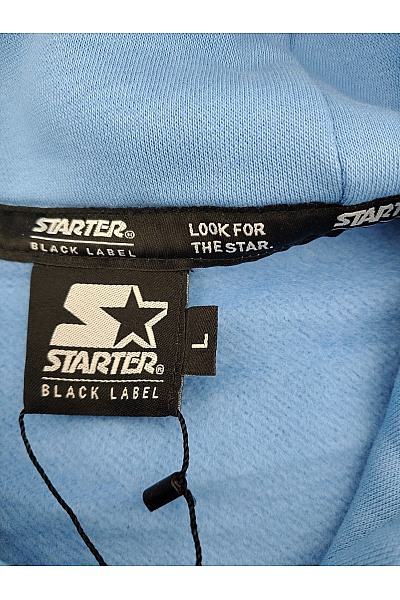 Starter Pánská bavlněná modrá mikina s kapucí a potiskem Velikost US L | Starter | obrázek 5