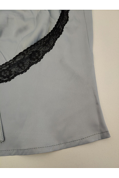 boohoo Modré dámské tílko s krajkou na zip mašlí Velikost EU 46 | boohoo | obrázek 3
