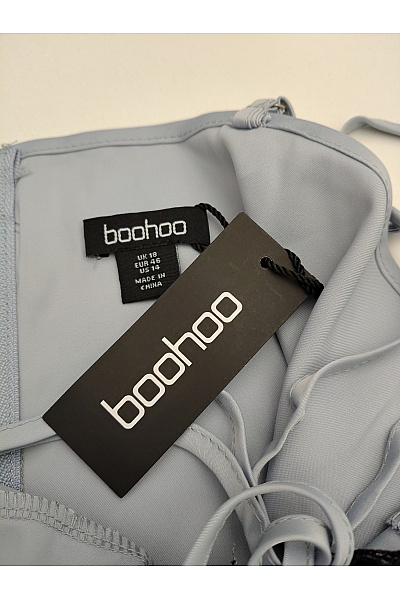 boohoo Modré dámské tílko s krajkou na zip mašlí Velikost EU 46 | boohoo | obrázek 7