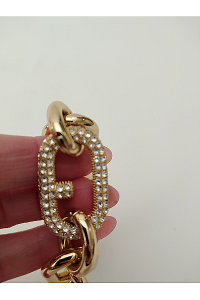 FURLA Zlatý masivní řetízkový náramek s kamínky | FURLA | obrázek 4