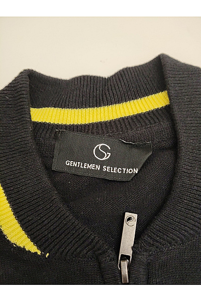 GENTLEMEN SELECTION Pánský bavlněný pletený kardigan na zip černý Vel. EU 48 | GENTLEMEN SELECTION | obrázek 7