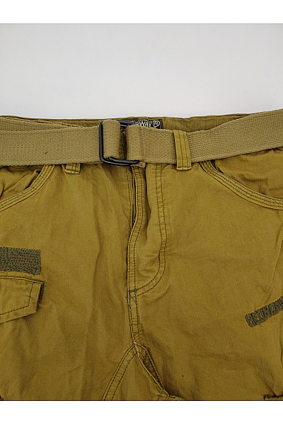 Geographical Norway Pánské khaki cargo kraťasy s kapsami a páskem Velikost M | Geographical Norway | obrázek 4