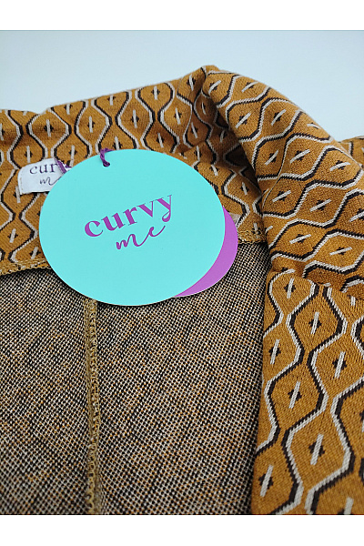 curvy me Hnědé vzorované sako s 3/4 rukávem Velikost EU 50 | curvy me | obrázek 9